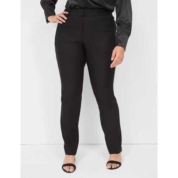 Lane Bryant Womens 4 Season Straight Leg Pants Plus Size 18 Black Stretch Dressy - Picture 1 of 13